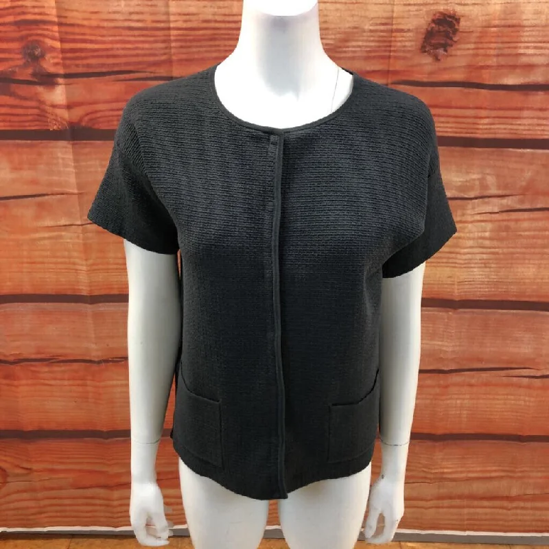 NWT EILEEN FISHER SLEEVELESS HEAVY GRAY CARDIGAN SIZE MEDIUM TCC Velvet Chenille Corduroy