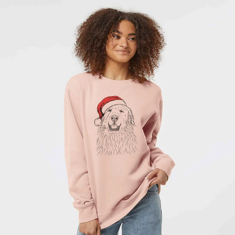Santa Horton the Great Pyrenees - Unisex Pigment Dyed Crew Sweatshirt Hoodie with Elastic Waist Stretchable Comfortable Santa Horton the Great Pyrenees - Unisex Pigment Dyed Crew Sweatshirt Hoodie with Elastic Waist Stretchable Comfortable