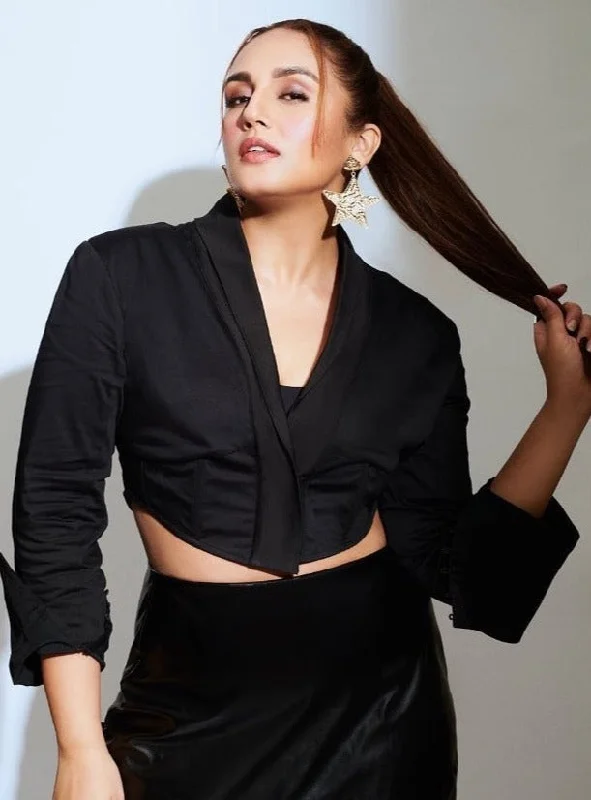 Eve Black Tailored Blazer Top Women's High-End Blazer