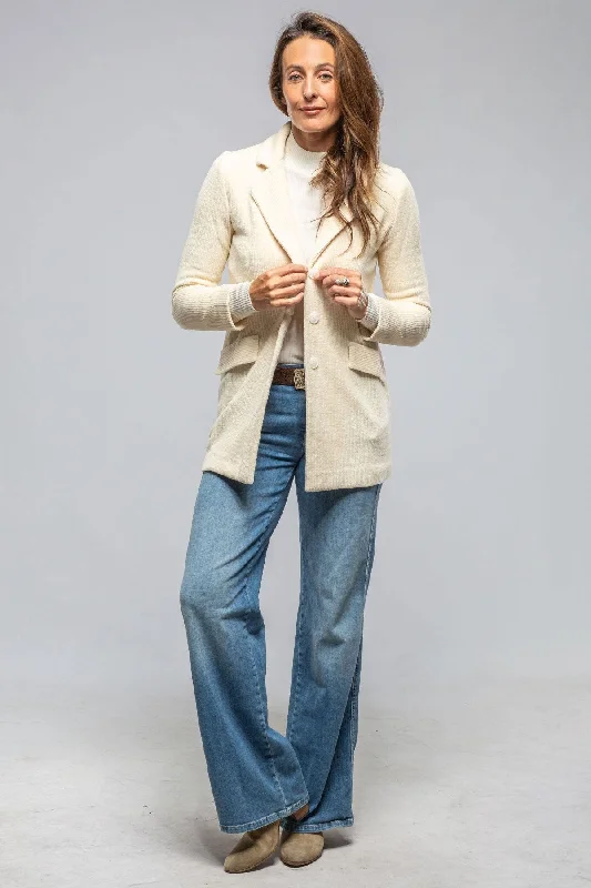 Barbara Long Blazer In Ivory Women's Premium Blazer