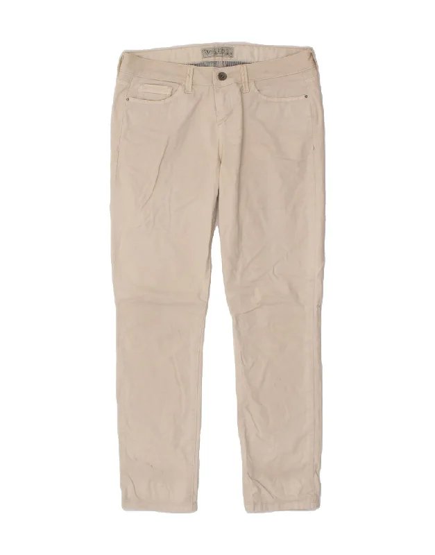 GUESS Womens Slim Casual Trousers W28 L27  Beige Cotton Trousers Harem Relaxed Fit