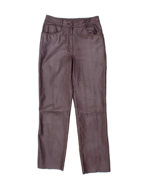 VINTAGE Womens Tapered Casual Trousers UK 10 Small W28 L28 Purple Leather Trousers Bestseller Popular VINTAGE Womens Tapered Casual Trousers UK 10 Small W28 L28 Purple Leather Trousers Bestseller Popular