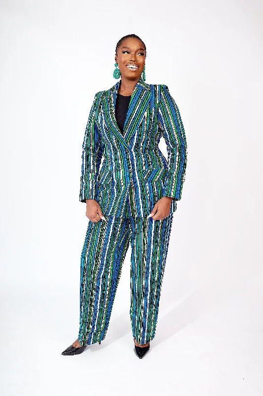 JOLADE AFRICAN PRINT BLAZER Women's Trench Blazer