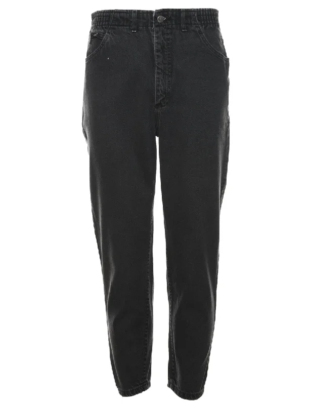 Lee Black Denim Trousers - W30 L27 Trousers Low Rise Relaxed
