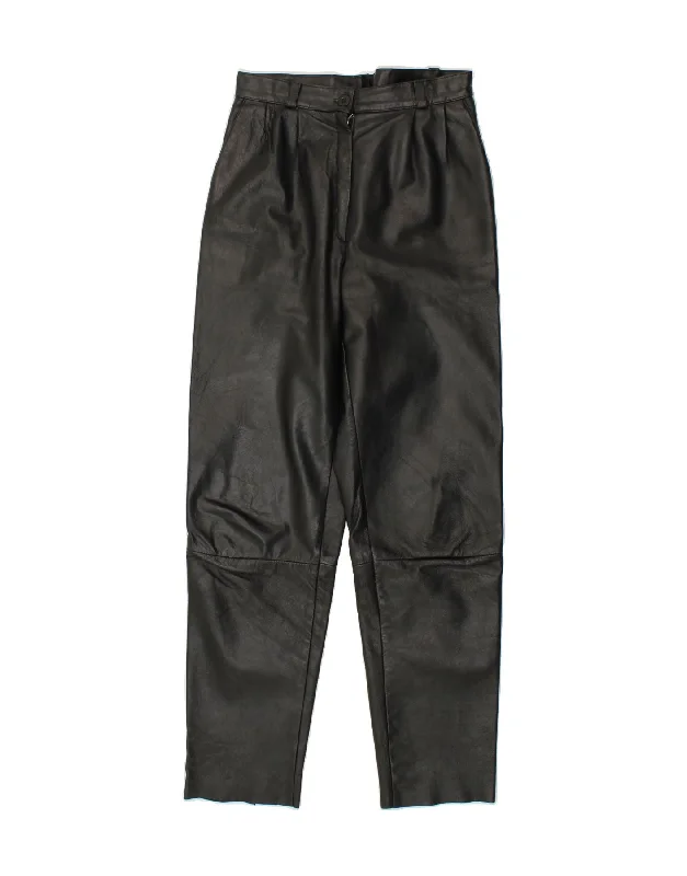 VINTAGE Womens Leather Chino Trousers EU 38 Medium W28 L31 Black Leather Trousers Essential Wardrobe VINTAGE Womens Leather Chino Trousers EU 38 Medium W28 L31 Black Leather Trousers Essential Wardrobe