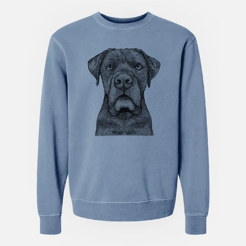 Bare Rocco the Cane Corso - Unisex Pigment Dyed Crew Sweatshirt Hoodie with Rolled Sleeves Casual Relaxed Bare Rocco the Cane Corso - Unisex Pigment Dyed Crew Sweatshirt Hoodie with Rolled Sleeves Casual Relaxed