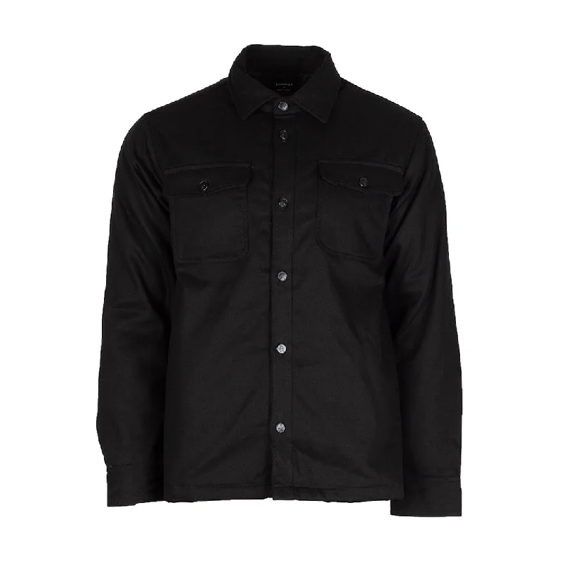 Quilted Lined Twill Shirt Jacket - Mens Cotton Fabric Linen Fabric Terry Fabric