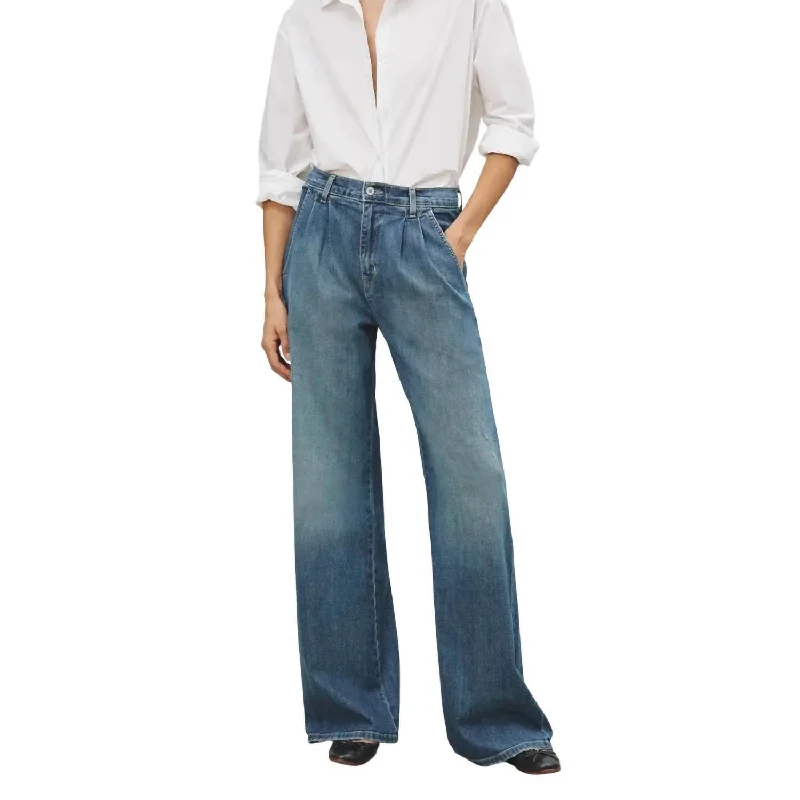 Flora Trouser Jean In Classic Wash Trousers Evening Elegant