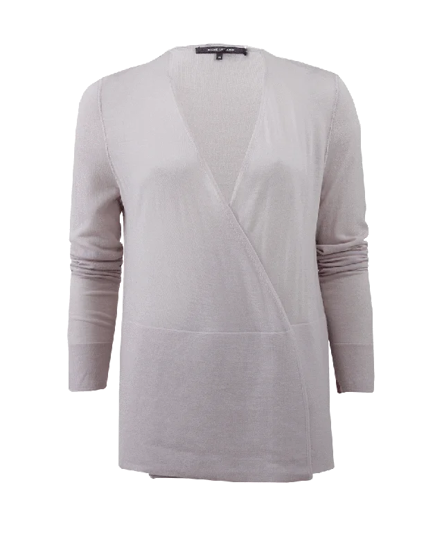 Open Mixed Cardigan Cashmere Blend Cotton Blend Poly Blend