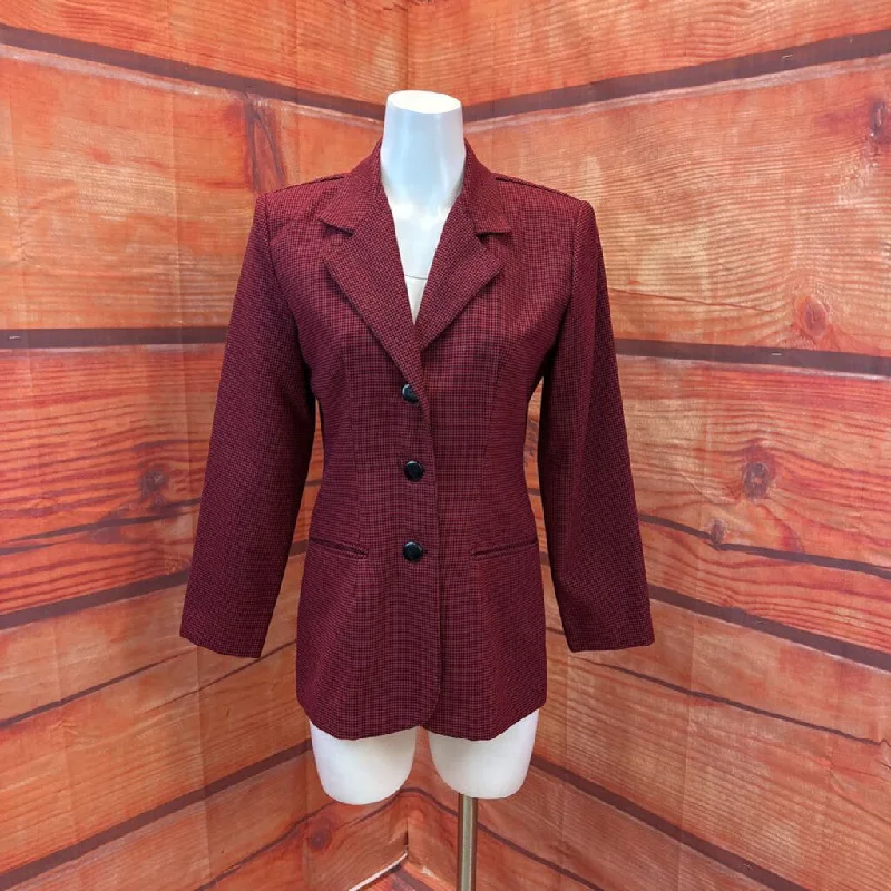 VNTG CHRISTY GIRL BY DORI ADLER RED HERRINGBONE BLAZER SIZE 6 TCC Women's Unique Blazer