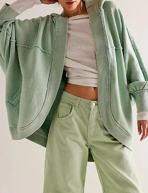 Ladies Solid Color Hood Slouchy Jacket SKT521 Zippered Jacket Buttoned Jacket Snapped Jacket Ladies Solid Color Hood Slouchy Jacket SKT521 Zippered Jacket Buttoned Jacket Snapped Jacket