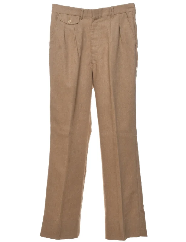 Light Brown Pleated Trousers - W30 L31 Trousers sophisticated sleek