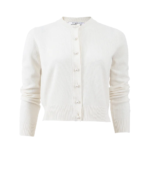 Pearl Button Cardigan Soft Cozy Warm