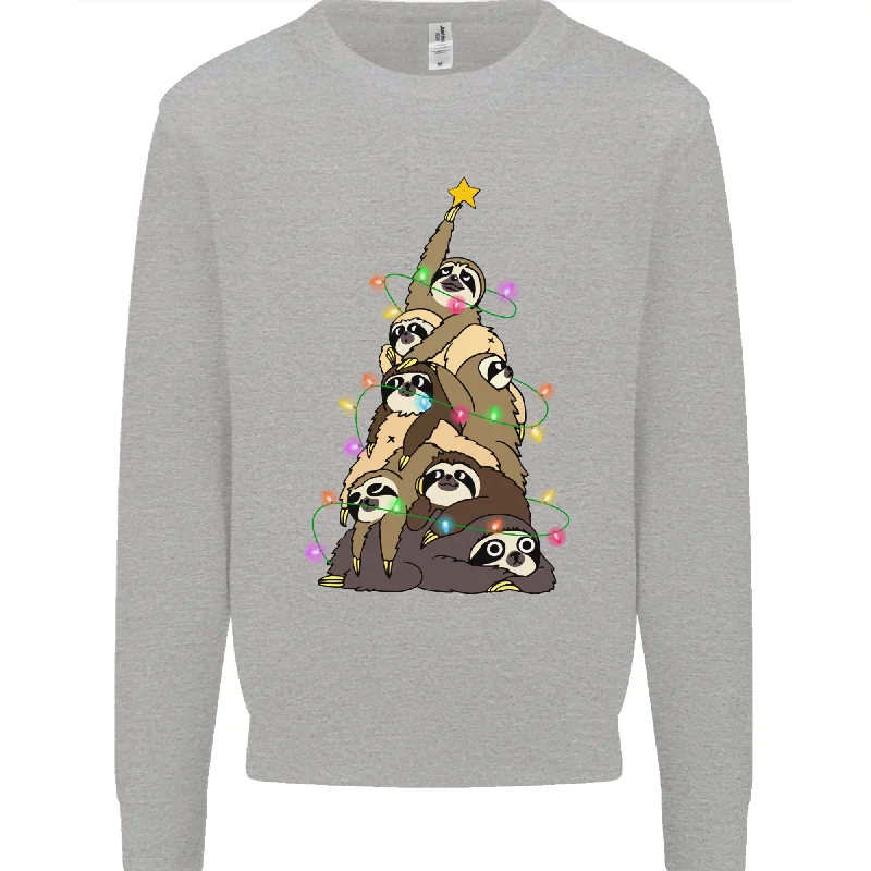 Christmas Sloth Tree Funny Xmas Mens Sweatshirt Jumper Graphic Hoodie Design Print