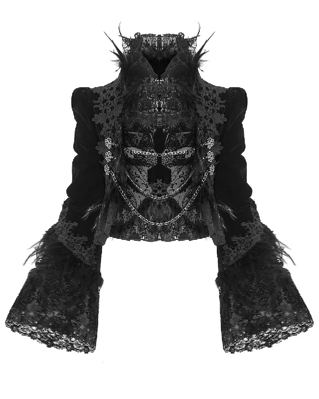 Eva Lady Dark Devore Baroque Gothic Velvet Chained Jacket Lace Jacket Ribbed Jacket Sequined Jacket Eva Lady Dark Devore Baroque Gothic Velvet Chained Jacket Lace Jacket Ribbed Jacket Sequined Jacket