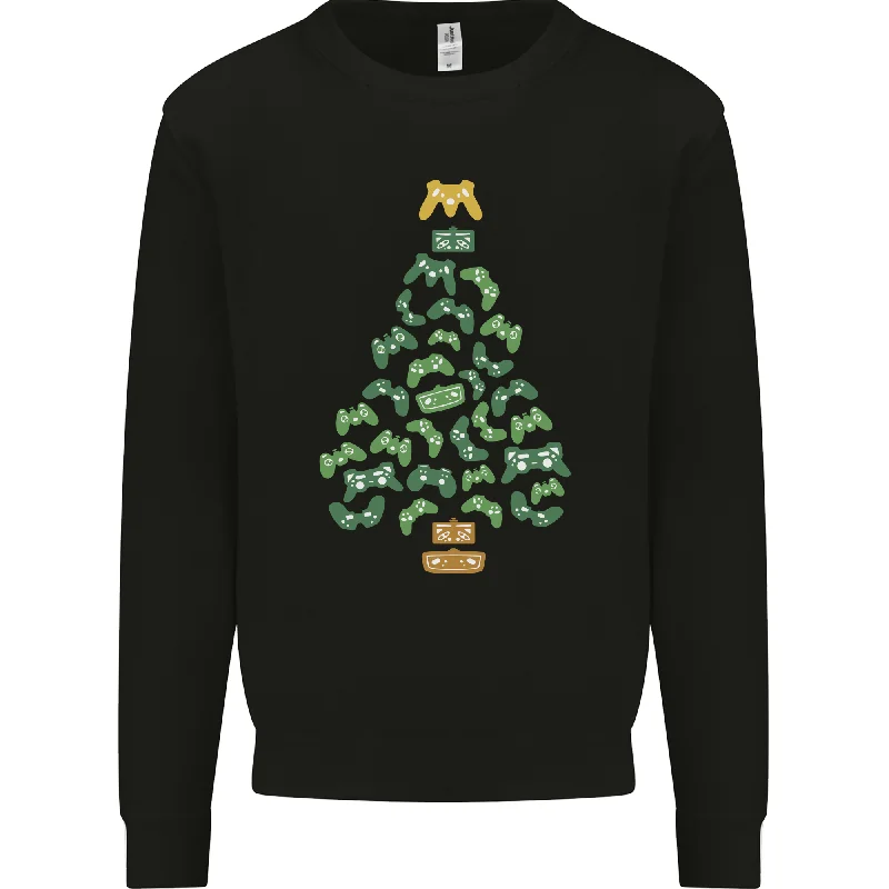 Christmas Video Game Controller Tree Joypad Xmas Mens Sweatshirt Jumper Hoodie with Bell Sleeves Flared Feminine Christmas Video Game Controller Tree Joypad Xmas Mens Sweatshirt Jumper Hoodie with Bell Sleeves Flared Feminine