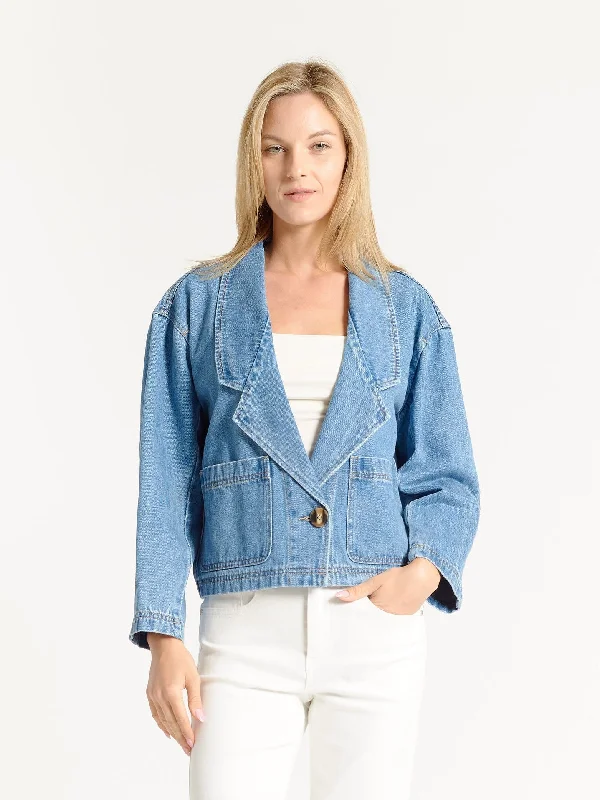 OAT Patch Pocket Denim Blazer Women's High-End Blazer