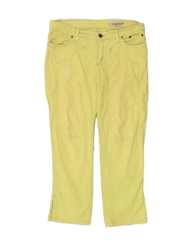 JECKERSON Womens Tapered Casual Trousers W29 L25 Yellow Cotton Trousers Spring Floral JECKERSON Womens Tapered Casual Trousers W29 L25 Yellow Cotton Trousers Spring Floral