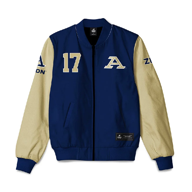 Akron - NCAA Women's Swimming & Diving : Alanis Santiago - Bomber Jacket Notch Collar Jacket Peter Pan Collar Jacket Cowl Neck Jacket Akron - NCAA Women's Swimming & Diving : Alanis Santiago - Bomber Jacket Notch Collar Jacket Peter Pan Collar Jacket Cowl Neck Jacket