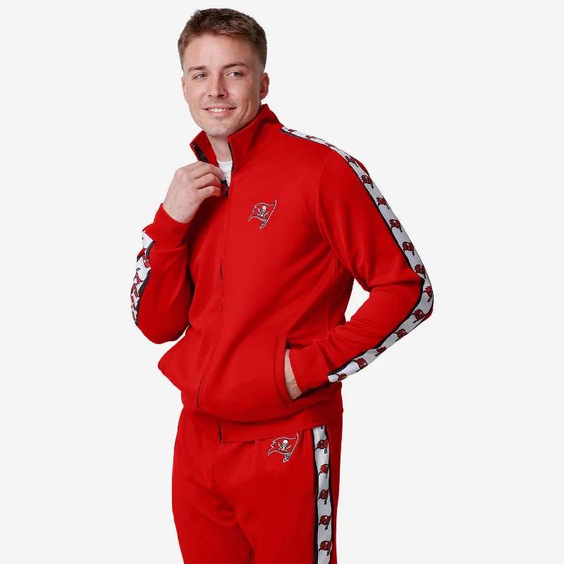 Tampa Bay Buccaneers Stripe Logo Track Jacket Tailored Jacket Straight Jacket A-Line Jacket Tampa Bay Buccaneers Stripe Logo Track Jacket Tailored Jacket Straight Jacket A-Line Jacket