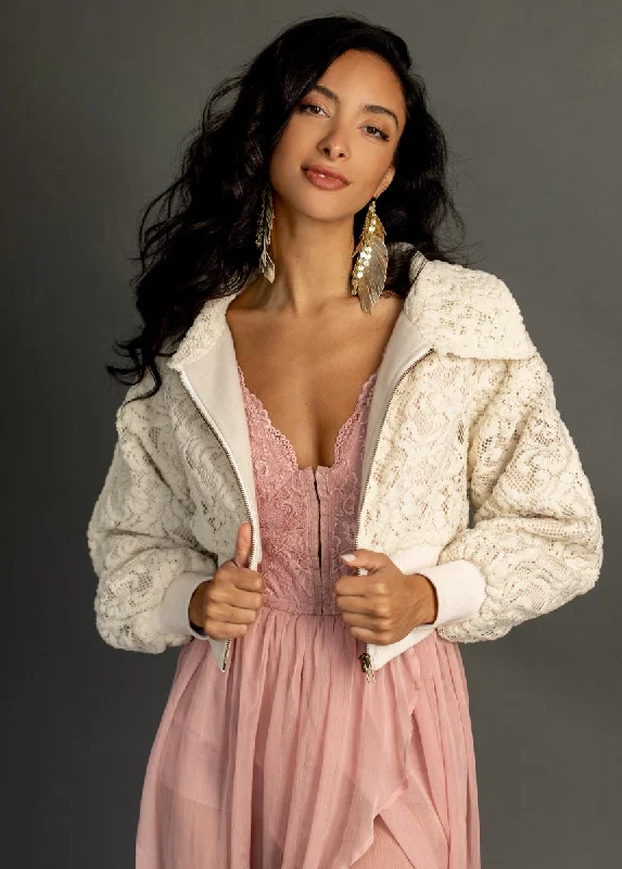 Luxe Jacket in Cream Wool Jacket Cashmere Jacket Tweed Jacket