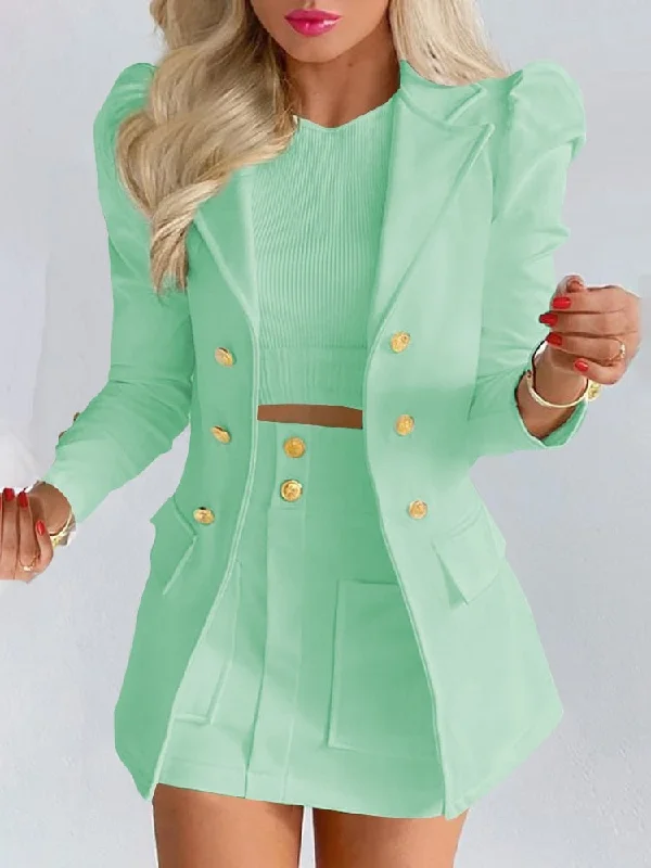 Wjczt Autumn Leisure Fashion Suit Women Skirt Suit 2-piece Office Women Dress Skirt Set Suit for Women Female Blazer Sets with Skirt Women's Daily Blazer Wjczt Autumn Leisure Fashion Suit Women Skirt Suit 2-piece Office Women Dress Skirt Set Suit for Women Female Blazer Sets with Skirt Women's Daily Blazer