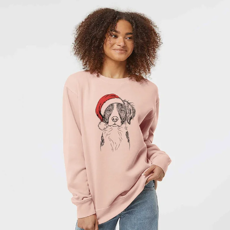 Santa Remi the Brittany - Unisex Pigment Dyed Crew Sweatshirt Hoodie with Earth Tones Natural Calm Santa Remi the Brittany - Unisex Pigment Dyed Crew Sweatshirt Hoodie with Earth Tones Natural Calm