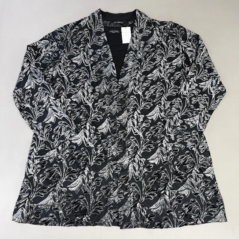SUSAN GRAVER Knit Cardigan & Tank Set Women's Sz XL Grey / Black A384258F19670 (New) Mesh Fabric Canvas Fabric Denim Fabric