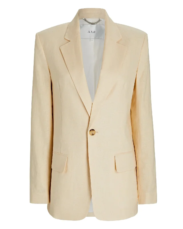 A.L.C. Arlo Single-Breasted Linen Blazer Women's Vintage Suit