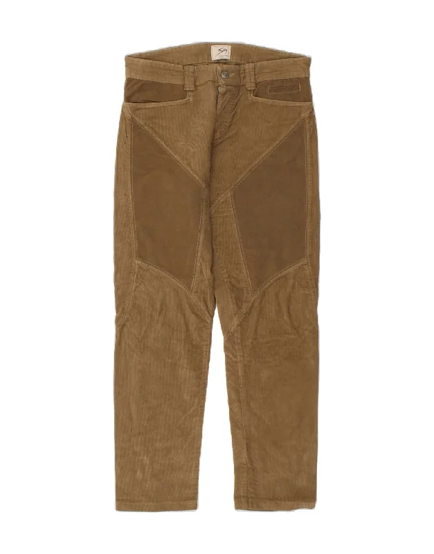 VINTAGE Womens Slim Corduroy Trousers W33 L30 Brown Cotton Trousers Denim Distressed VINTAGE Womens Slim Corduroy Trousers W33 L30 Brown Cotton Trousers Denim Distressed