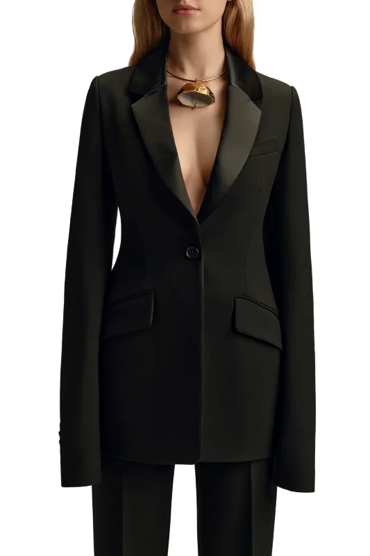 Black Basque Blazer Women's Lightweight Blazer