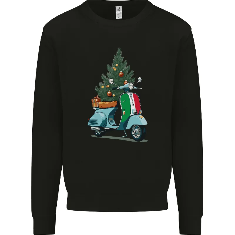 Christmas Scooter Xmas MOD Moped Mens Sweatshirt Jumper Hoodie with Hem Ribbing Snug Secure Christmas Scooter Xmas MOD Moped Mens Sweatshirt Jumper Hoodie with Hem Ribbing Snug Secure
