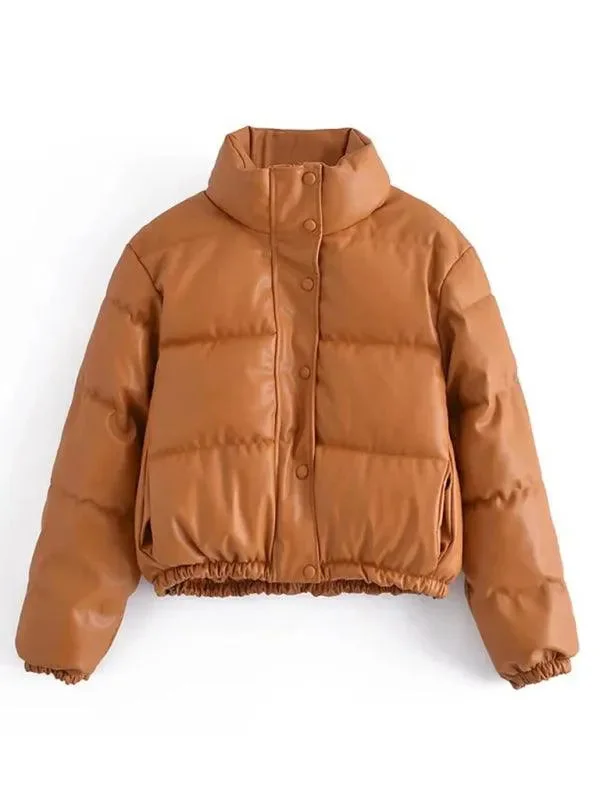 Turtle Padded Puffer Jacket Women Hooded Jacket Caped Jacket Shawl Collar Jacket