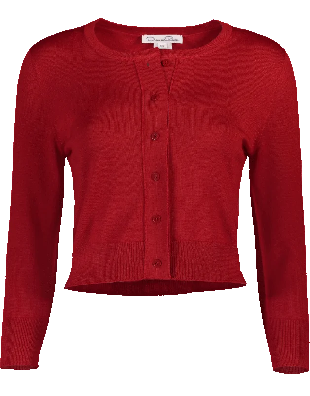 Cropped Cardigan Cashmere Blend Cotton Blend Poly Blend
