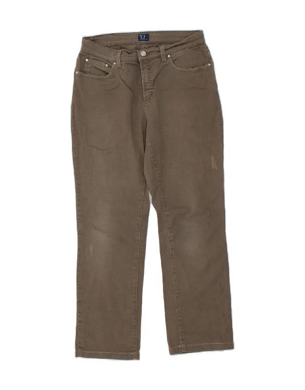 TRUSSARDI Womens Straight Casual Trousers W29 L28 Grey Cotton Trousers Brand Named