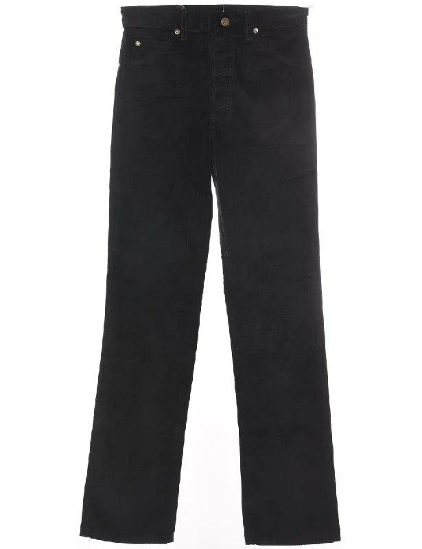 Lee Black Corduroy Fabric Trousers - W28 L32 Trousers Tapered Slim Fit