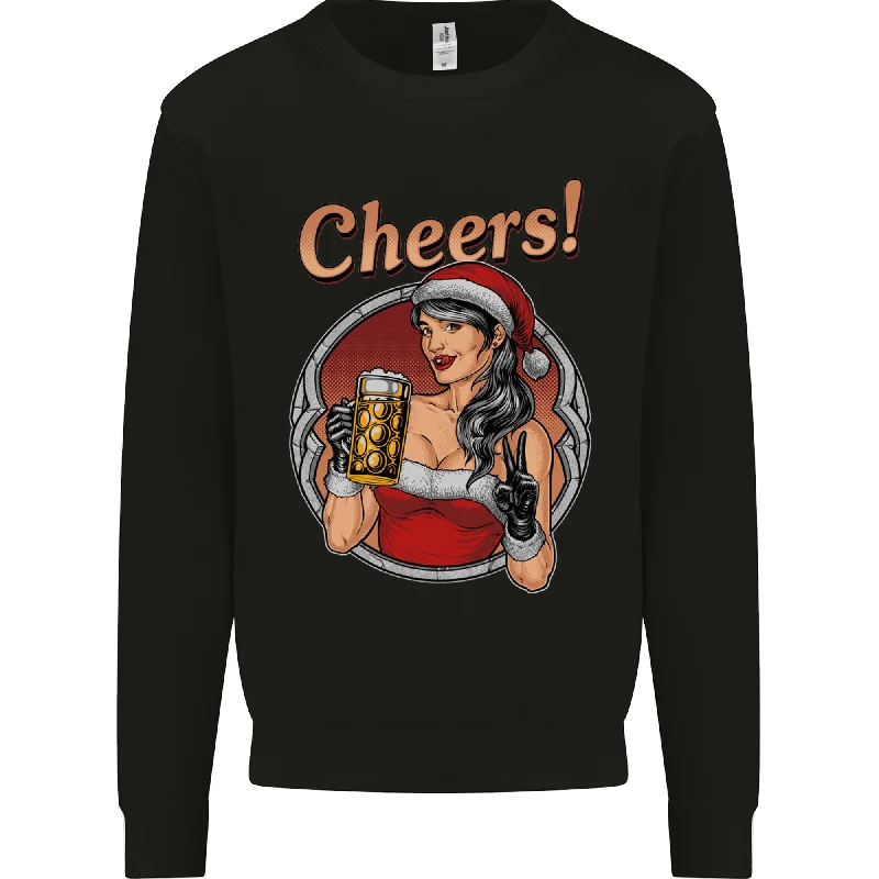 Christmas Sexy Santa Clause Xmas Mens Sweatshirt Jumper Hoodie with Hem Contrast Bold Stylish Christmas Sexy Santa Clause Xmas Mens Sweatshirt Jumper Hoodie with Hem Contrast Bold Stylish