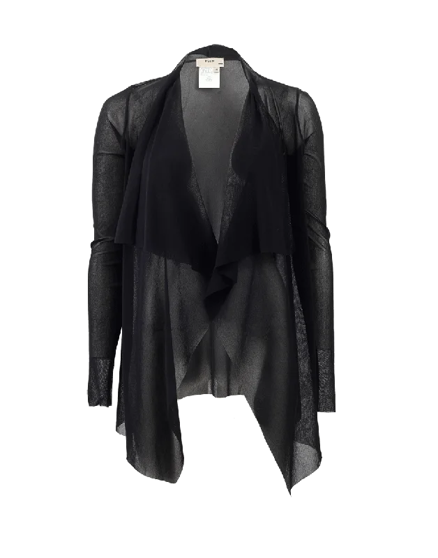 Drape Front Cardigan Knit Fabric Woven Fabric Fleece Fabric