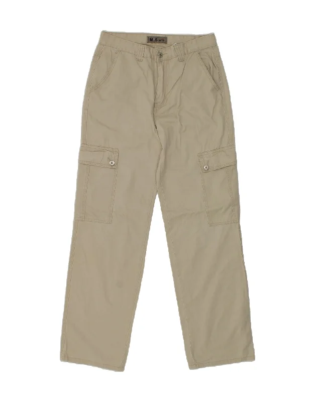 VINTAGE Womens Straight Cargo Trousers IT 46 Large W32 L33 Beige Cotton Trousers Fleece Cozy VINTAGE Womens Straight Cargo Trousers IT 46 Large W32 L33 Beige Cotton Trousers Fleece Cozy