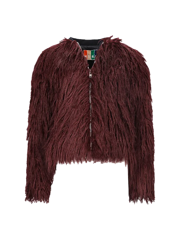 faux-fur jacket Denim Fabric Leather Fabric Suede Fabric