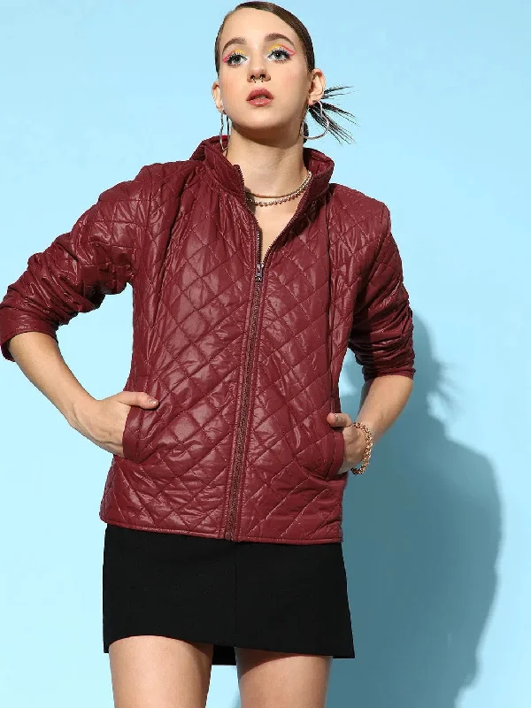 Women Solid Standard Burgundy Jacket Rayon Jacket Velvet Jacket Corduroy Jacket