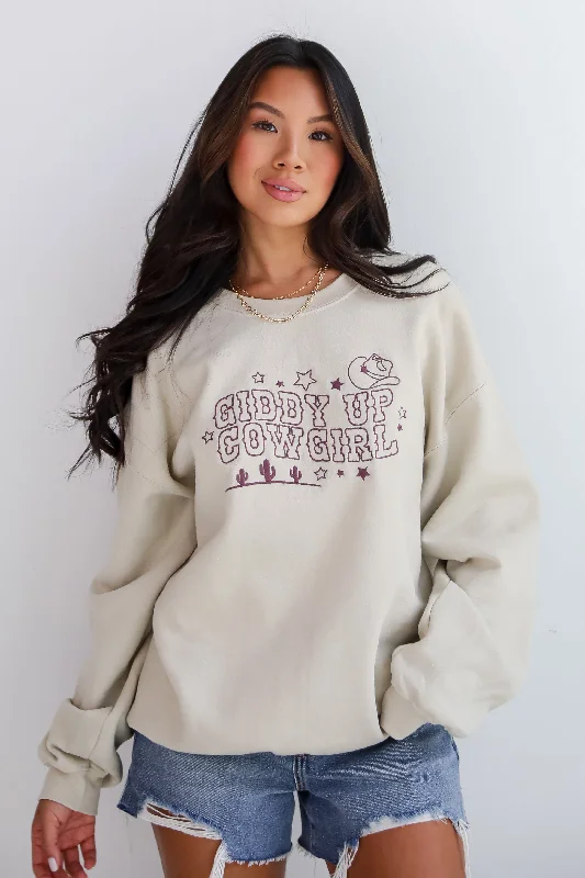 FINAL SALE - Giddy Up Cowgirl Sweatshirt Hoodie with Logo Branding Identity