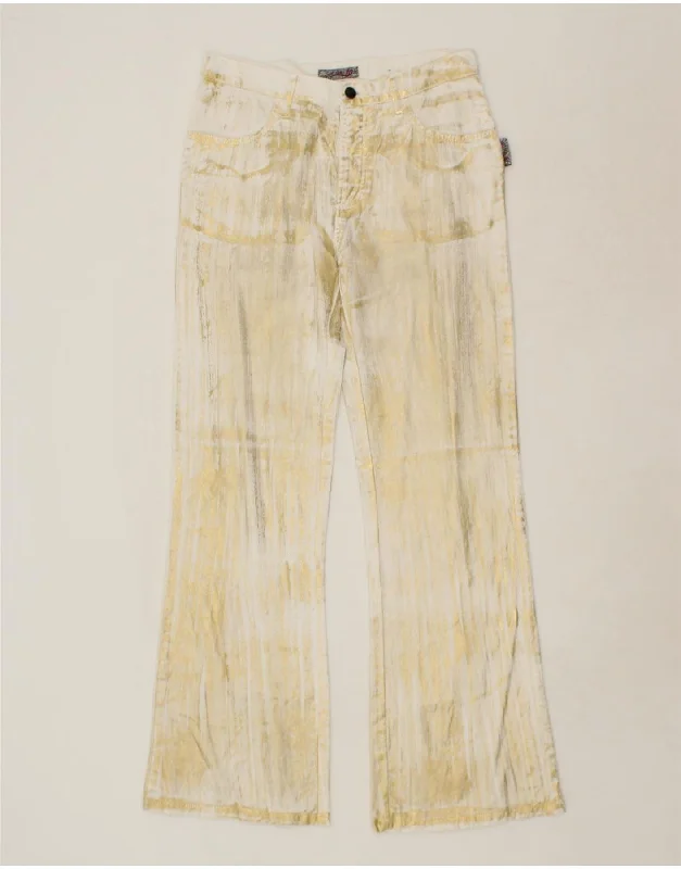 VINTAGE Womens Bootcut Casual Trousers UK 14 Medium W30 L30 Gold Tie Dye Trousers Recommended Stylist VINTAGE Womens Bootcut Casual Trousers UK 14 Medium W30 L30 Gold Tie Dye Trousers Recommended Stylist