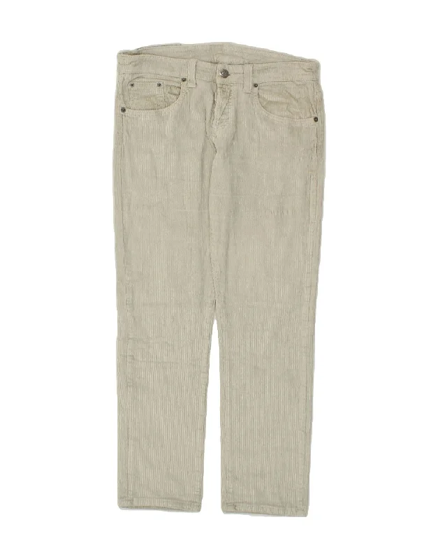 ICEBERG Womens Straight Corduroy Trousers W29 L28 Beige Trousers Timeless Classic