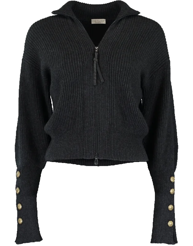 Ribbed Cropped Cardigan Lightweight Heavyweight Midweight