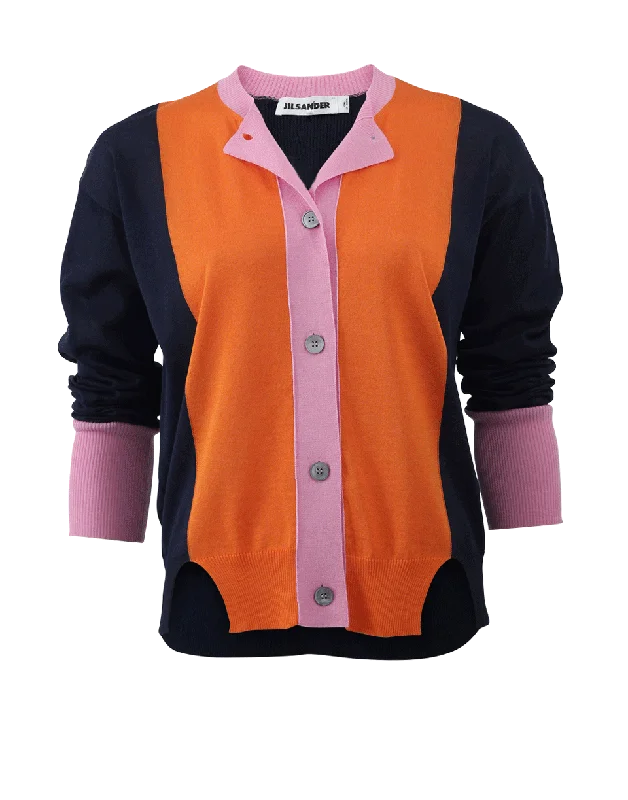 Color Block Cardigan Cardigan Knitwear Sweater