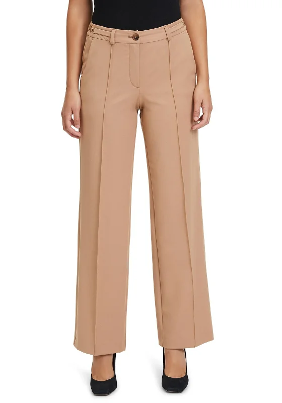 Betty Barclay Wide Leg Suit Trousers, Beige Trousers Mesh Breathable