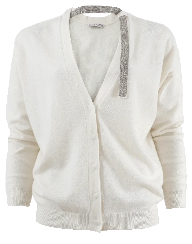 Monili Neck Strap Cardigan Collared Crew Neck Turtle Neck