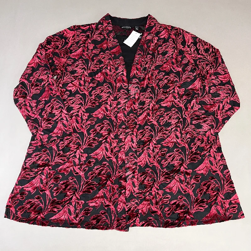 SUSAN GRAVER Knit Cardigan & Tank Set Women's Sz XL Red / Black A384258E97670 (New) Beaded Cardigan Sequined Faux Fur SUSAN GRAVER Knit Cardigan & Tank Set Women's Sz XL Red / Black A384258E97670 (New) Beaded Cardigan Sequined Faux Fur