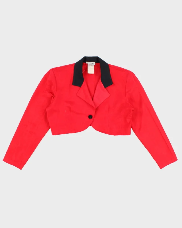 Vintage 80s By Night Cropped Red Blazer - S Women's Business Blazer